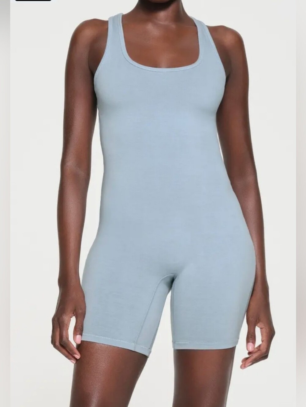 SKIMS Outdoor Mid Thigh Bodysuit In Denim